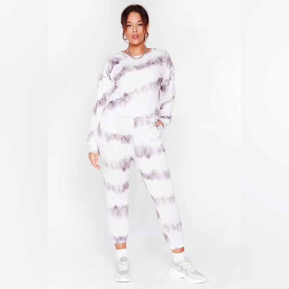 Plus Size Tie Dye Top And Sweatpants Set